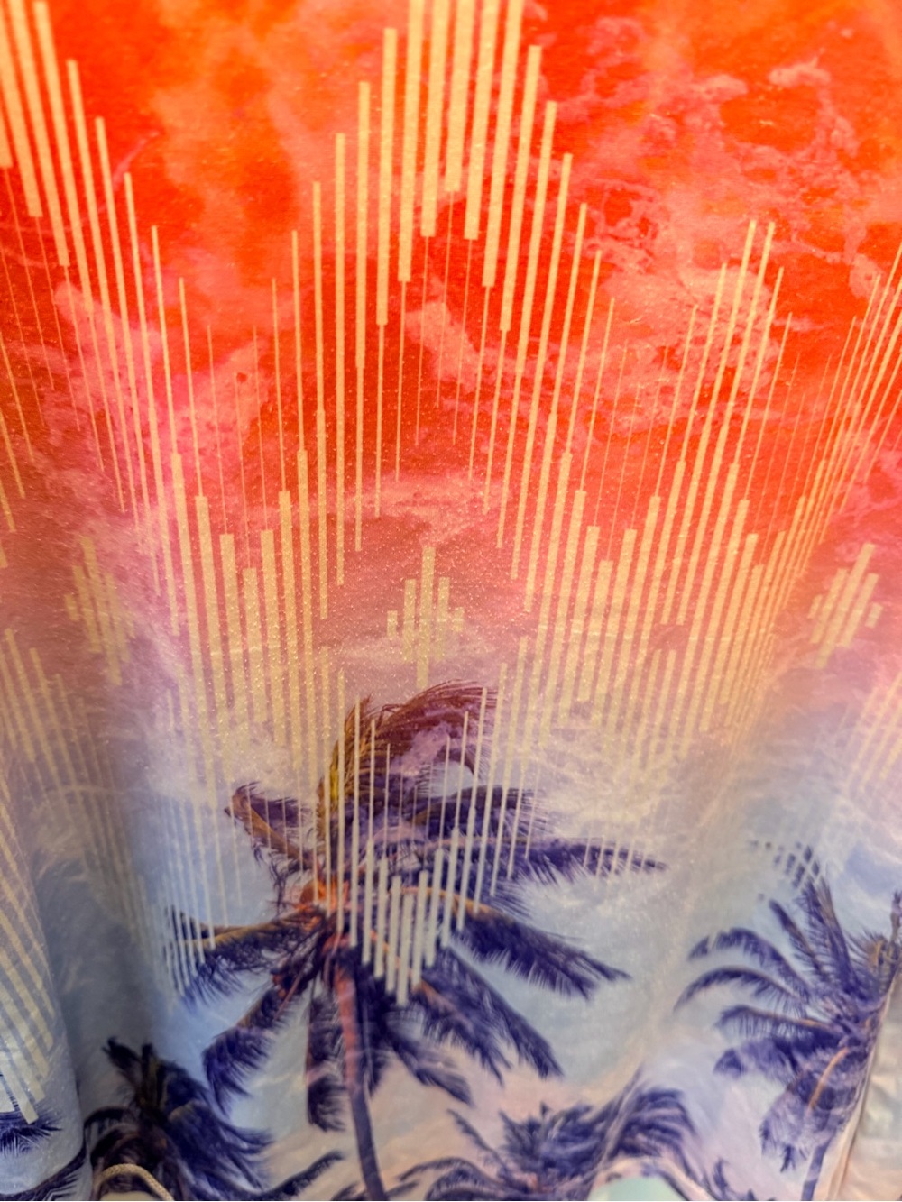 Silver Bait Performance Fishing Shirt Small UPF Long Sleeve Tropical Palm Print - Picture 2 of 7